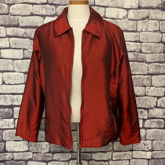 Chico's Jackets & Blazers - Chico's Dark Red Fully Lined Jacket Size Large
